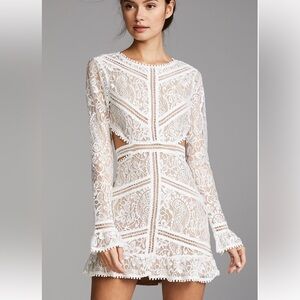 For Love and Lemons White Lace Cutout Dress